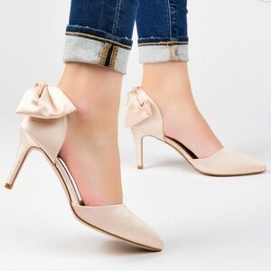 Journey collection Elegant Women's Satin Heels in Cream